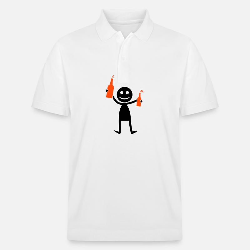 Bier Party Silhouette - Stanley/Stella Unisex Bio-Poloshirt PREPSTER - Weiß
