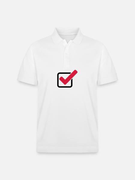 Check Yes Tick Icon - Stanley/Stella Unisex Organic Polo Shirt PREPSTER - white