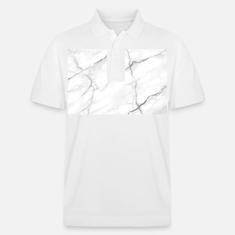 Weißer Marmor - Stanley/Stella Unisex Bio-Poloshirt PREPSTER - Weiß