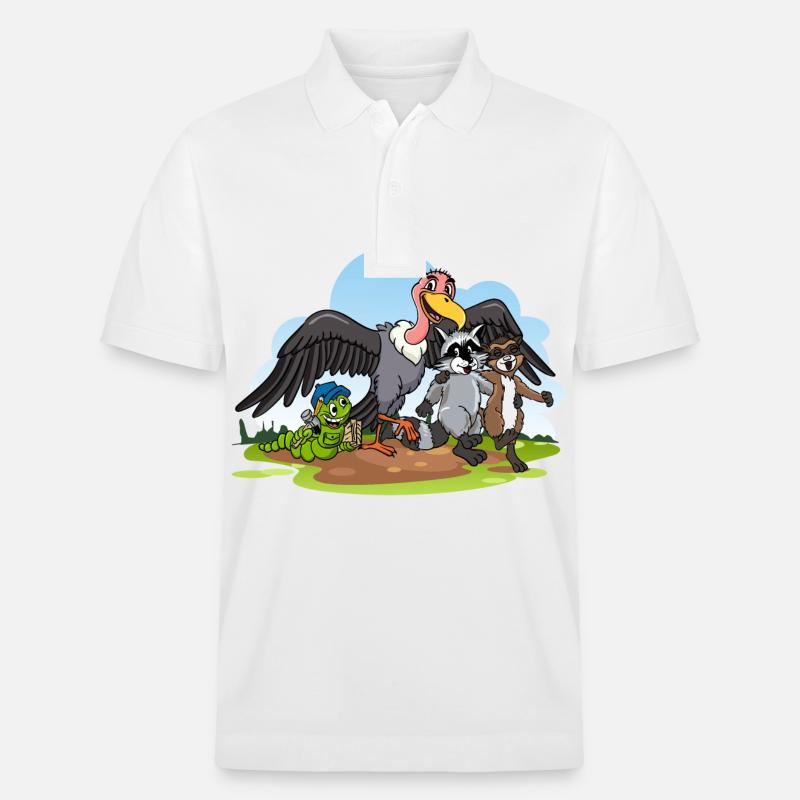 Stolzer Katzen Papa - Stanley/Stella Unisex Bio-Poloshirt PREPSTER - Weiß