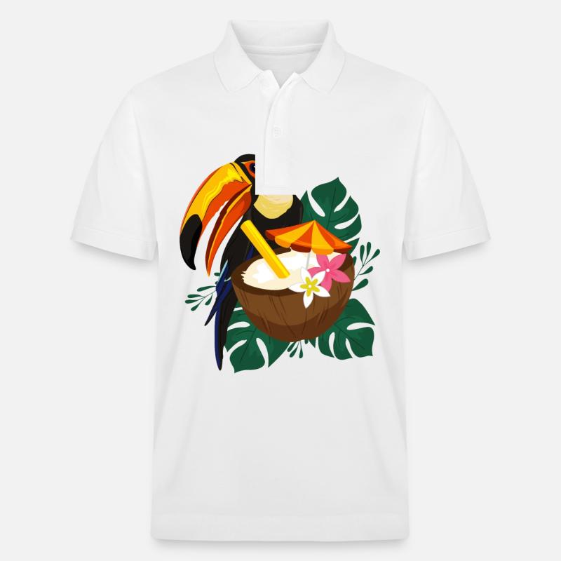 Toucan Summer - Poster - Stanley/Stella Unisex Bio-Poloshirt PREPSTER - Weiß