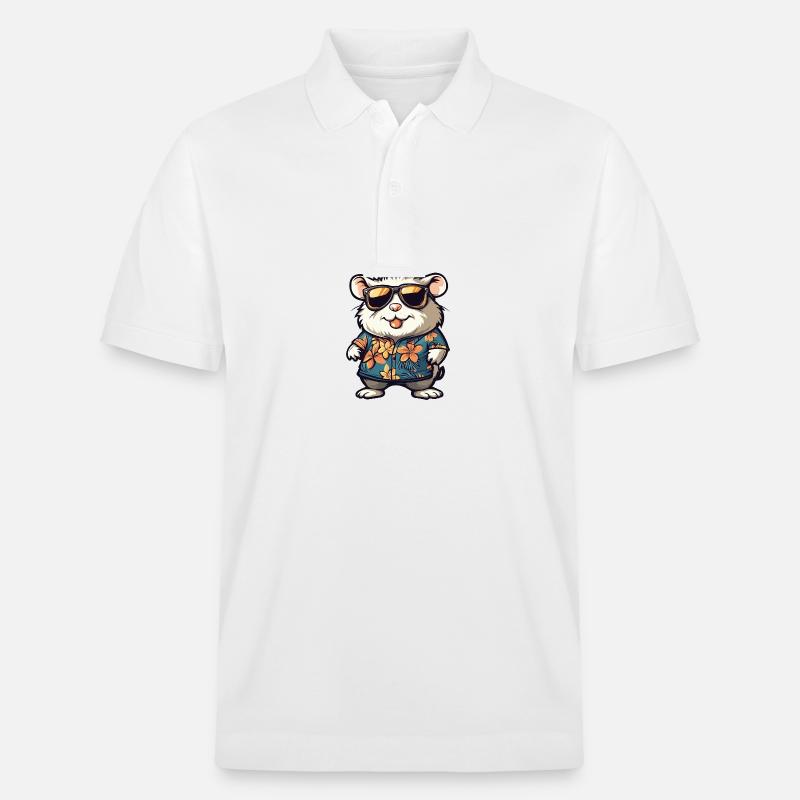Hamster Comic Urlaub - Stanley/Stella Unisex Bio-Poloshirt PREPSTER - Weiß