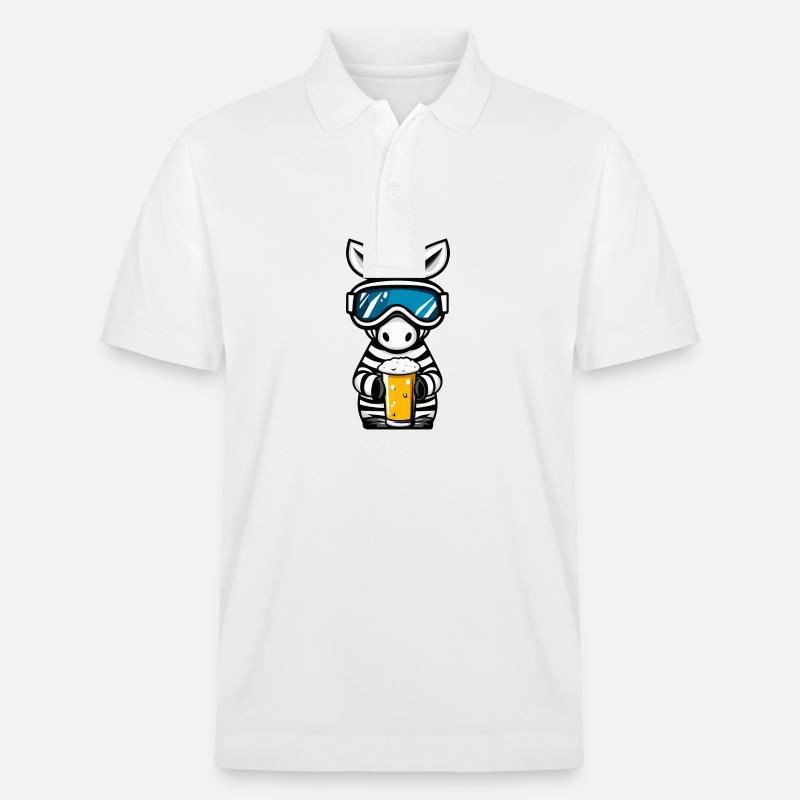 Zebra Ski Bier - Stanley/Stella Unisex Bio-Poloshirt PREPSTER - Weiß