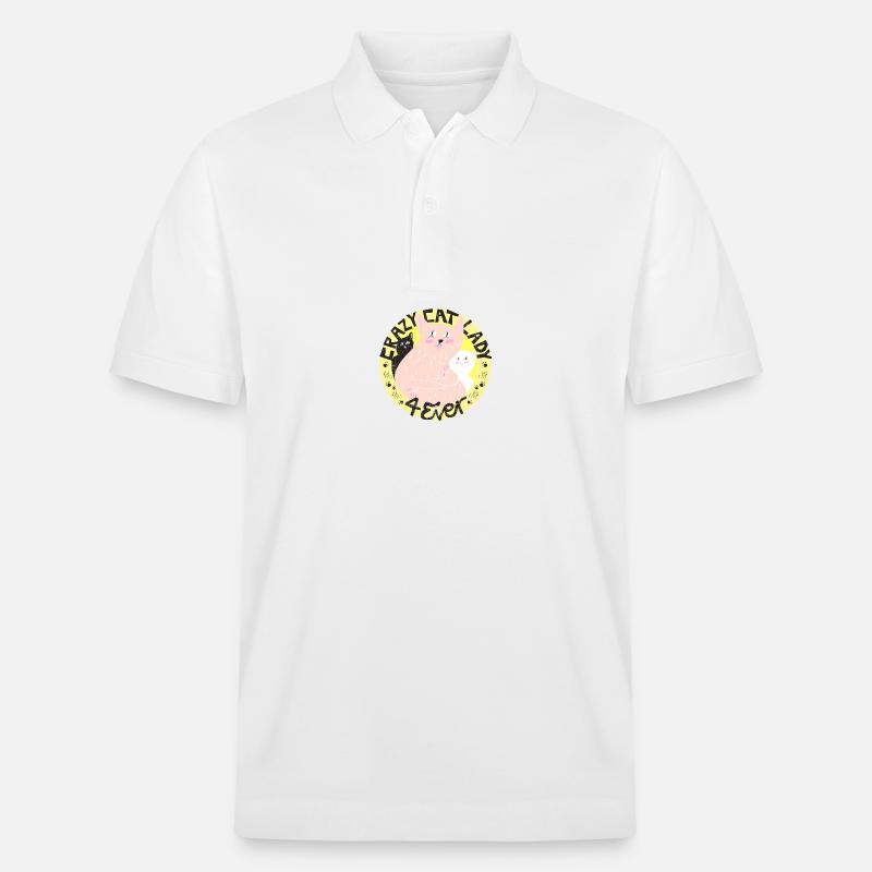 Katze - Stanley/Stella Unisex Bio-Poloshirt PREPSTER - Weiß