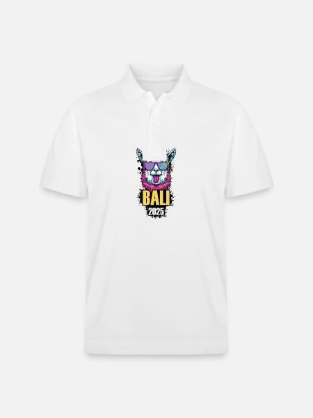 Bali 2025 Alpaca Party Holiday - Stanley/Stella Unisex Organic Polo Shirt PREPSTER - white