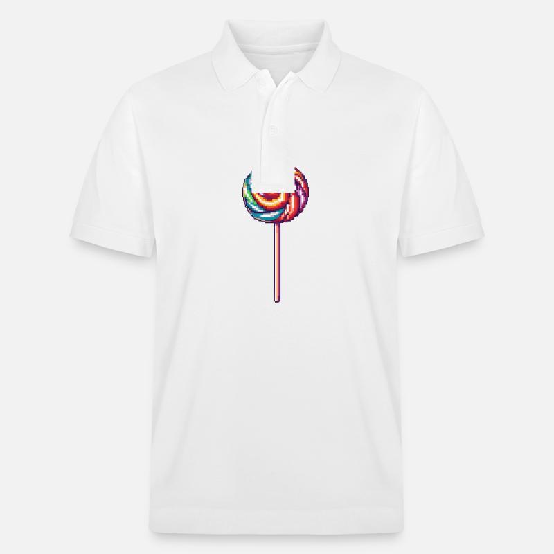 Lollipop Pixel Symbol - Stanley/Stella Unisex Bio-Poloshirt PREPSTER - Weiß