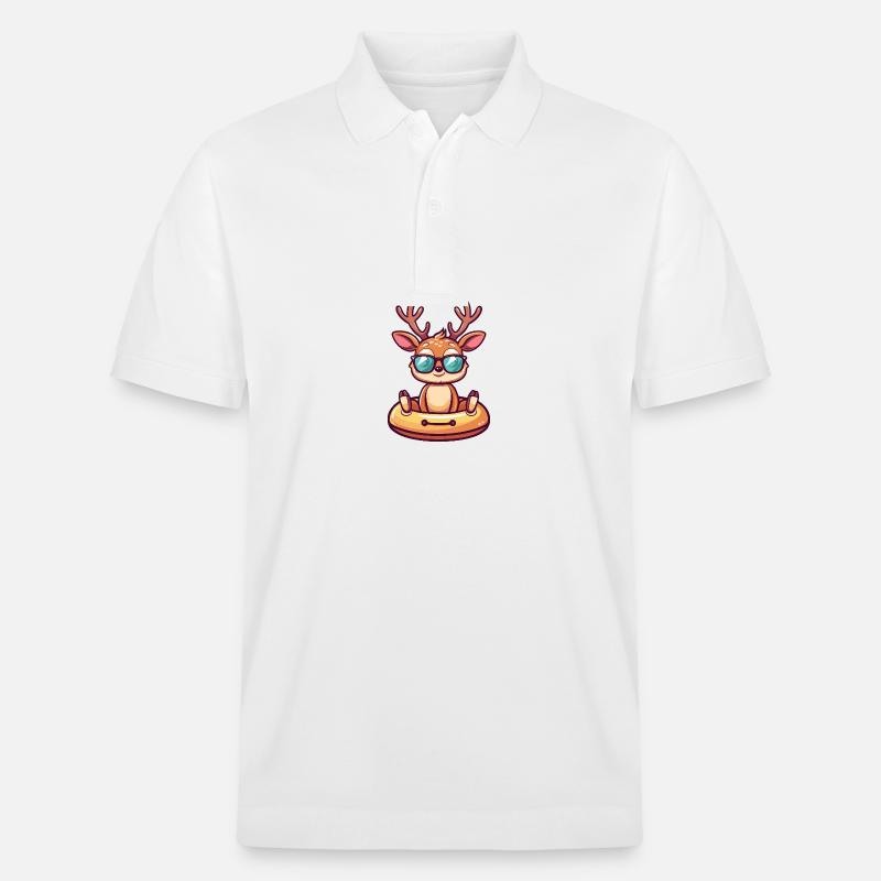 Cerf Bande Dessinée Cool - Polo PREPSTER bio Stanley/Stella Unisexe - blanc