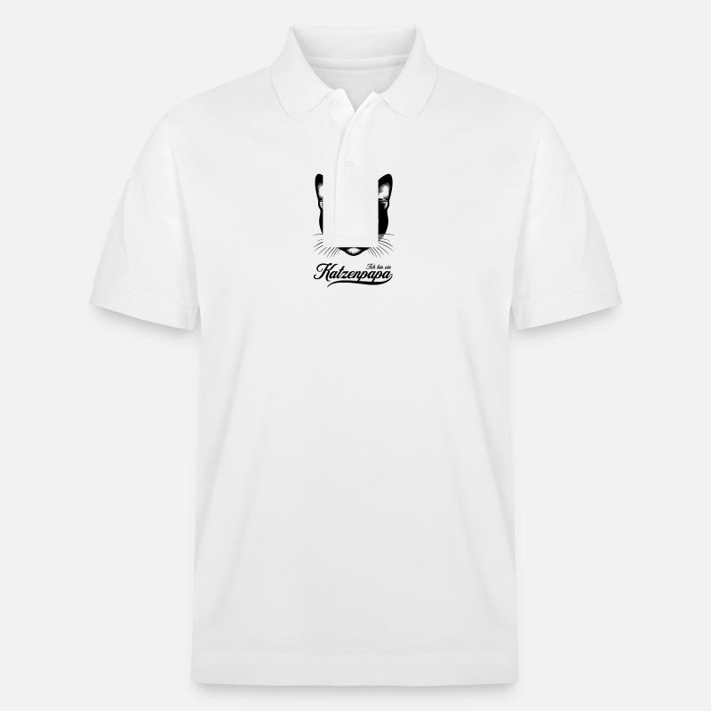 Ich bin ein Katzenpapa - Stanley/Stella Unisex Bio-Poloshirt PREPSTER - Weiß