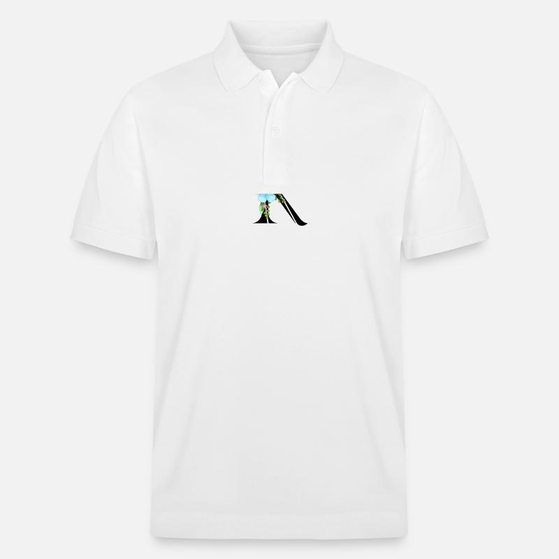 Eleganter Buchstabe 'R' mit Blumen - Stanley/Stella Unisex Bio-Poloshirt PREPSTER - Weiß