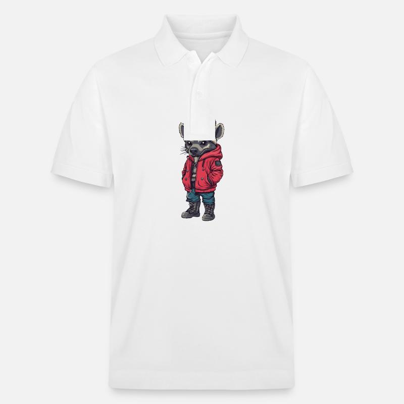 Hyäne Lustig Winter - Stanley/Stella Unisex Bio-Poloshirt PREPSTER - Weiß