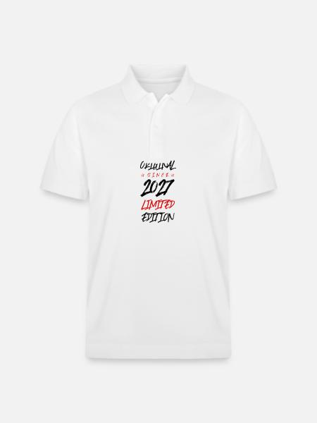 2027 Limited Edition - Stanley/Stella Unisex Organic Polo Shirt PREPSTER - white