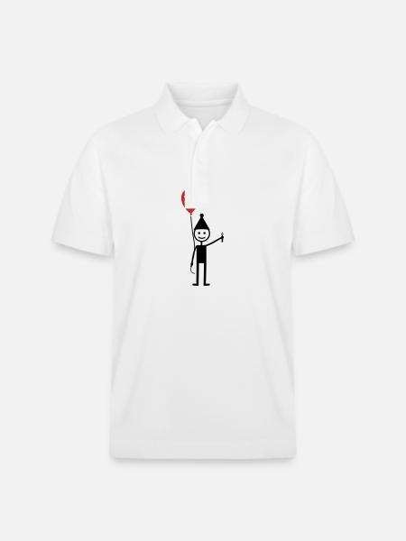 Birthday Balloon - Stanley/Stella Unisex Organic Polo Shirt PREPSTER - white