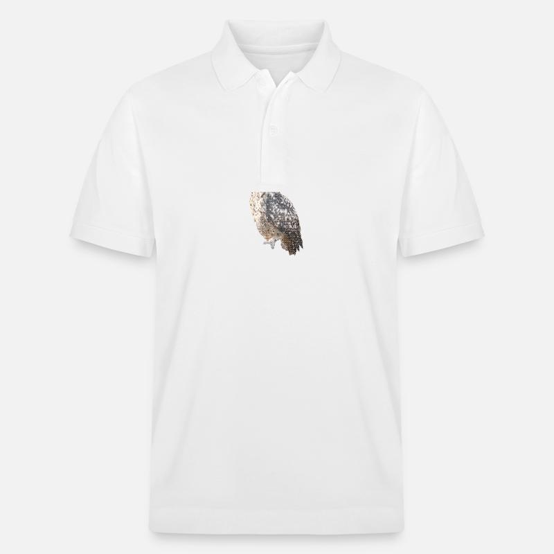 Eule Low Poly – International Owl Awareness Day - Stanley/Stella Unisex Bio-Poloshirt PREPSTER - Weiß