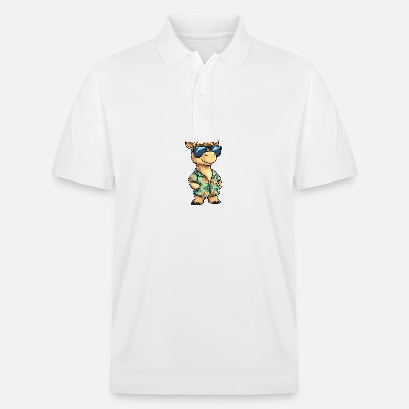 Kamel Comic Urlaub - Stanley/Stella Unisex Bio-Poloshirt PREPSTER - Weiß