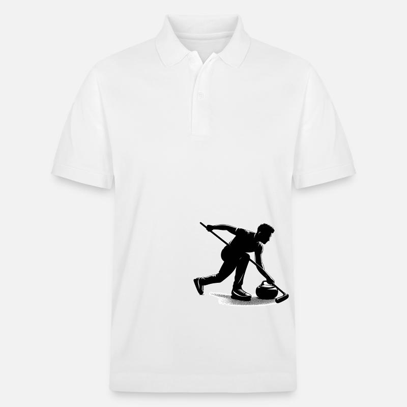 Curling Umriss - Stanley/Stella Unisex Bio-Poloshirt PREPSTER - Weiß