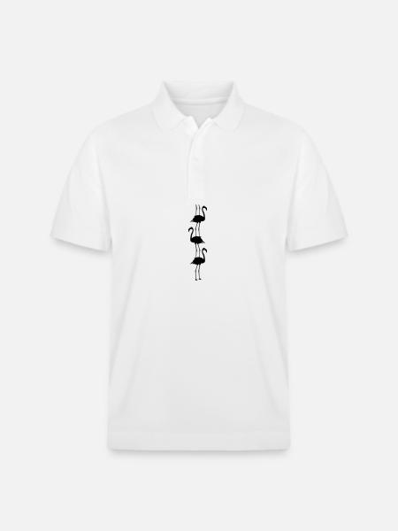 Flamingos Animals - Stanley/Stella Unisex Organic Polo Shirt PREPSTER - white