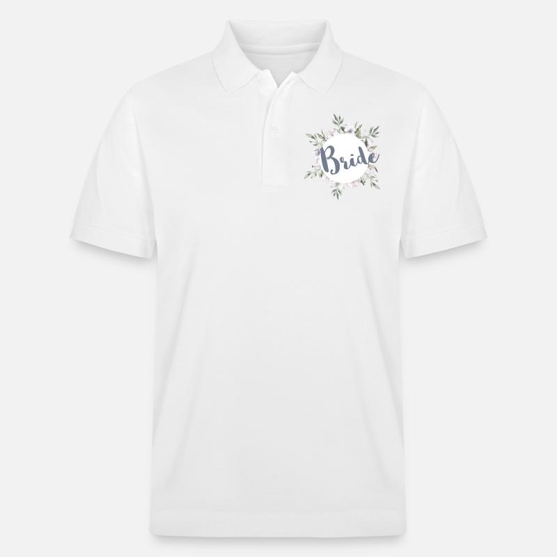 Bride Greenery & Blüten Braut - Stanley/Stella Unisex Bio-Poloshirt PREPSTER - Weiß
