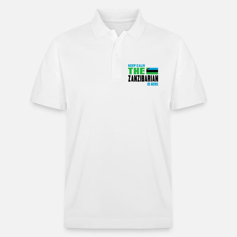 Keep Calm Design / Geschenk Tansania - Stanley/Stella Unisex Bio-Poloshirt PREPSTER - Weiß