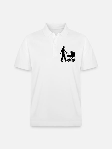 vater kind kinderwagen - Stanley/Stella Unisex Bio-Poloshirt PREPSTER - Weiß