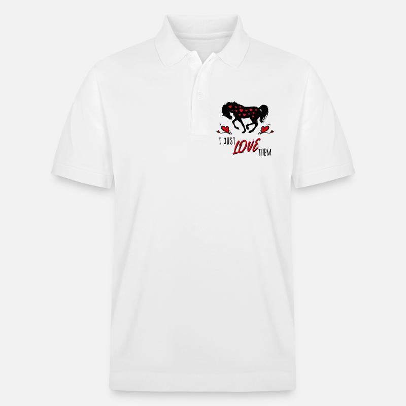 Isländer Islandpferde Pferde Statement Herz - Stanley/Stella Unisex Bio-Poloshirt PREPSTER - Weiß