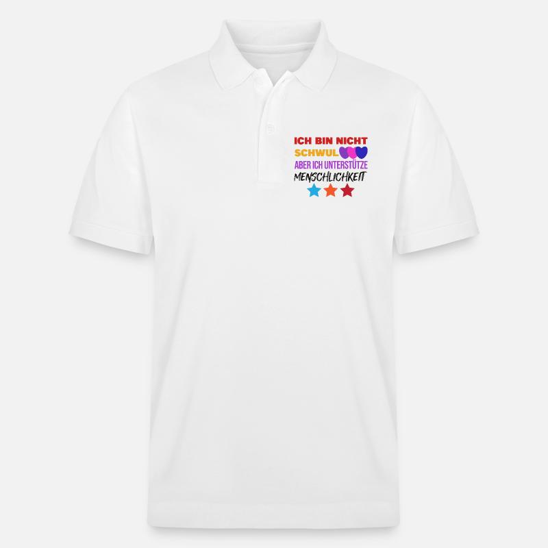 Lesbisch Lgbt Gleichberechtigung Statement Herz - Stanley/Stella Unisex Bio-Poloshirt PREPSTER - Weiß