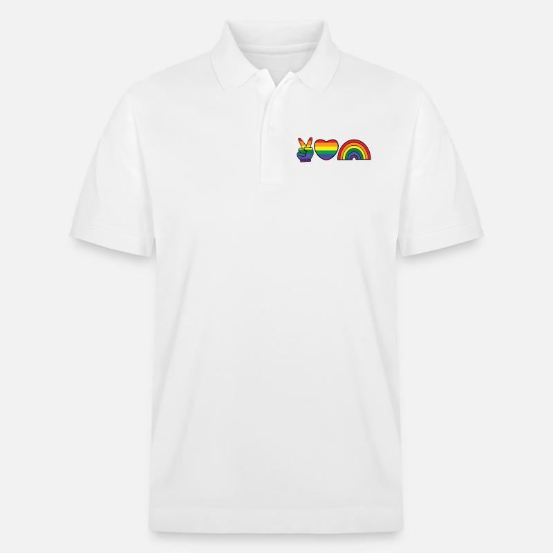 Rainbow Heart Equality Lgbt Homo - Polo PREPSTER bio Stanley/Stella Unisexe - blanc