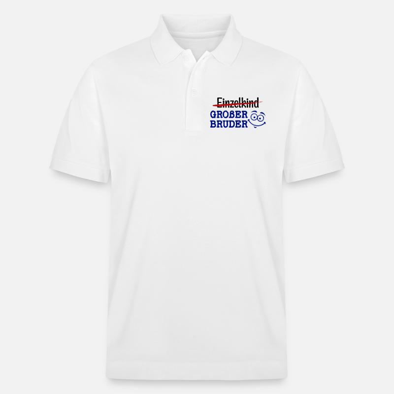 Großer Bruder Statement Einzelkind Geschwister - Stanley/Stella Unisex Bio-Poloshirt PREPSTER - Weiß