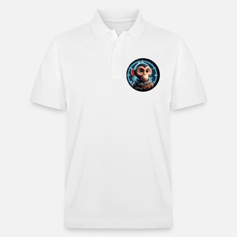 Singe en astronaute dans l’espace - Polo PREPSTER bio Stanley/Stella Unisexe - blanc