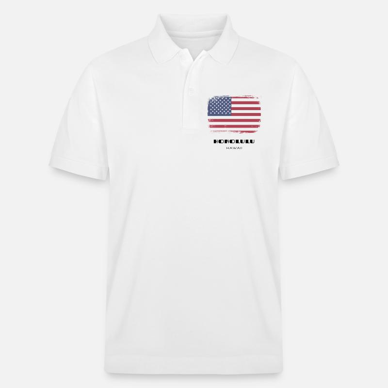 Honolulu, Hawaii, USA - Stanley/Stella Unisex Bio-Poloshirt PREPSTER - Weiß