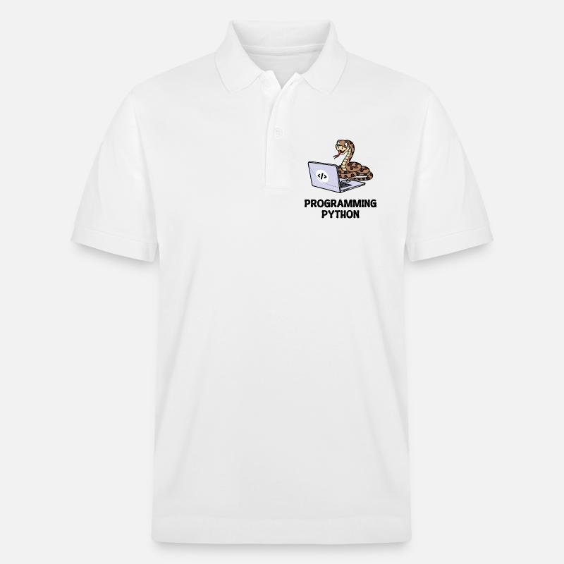 Developer Funny Sayings Programmer Computer - Stanley/Stella Unisex Organic Polo Shirt PREPSTER - white