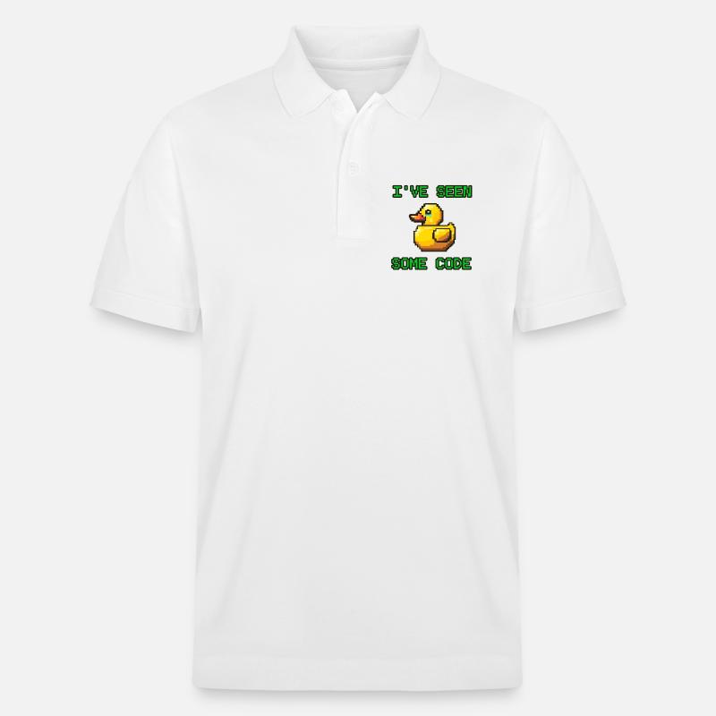 Pixel Duck J’ai vu du code - Polo PREPSTER bio Stanley/Stella Unisexe - blanc