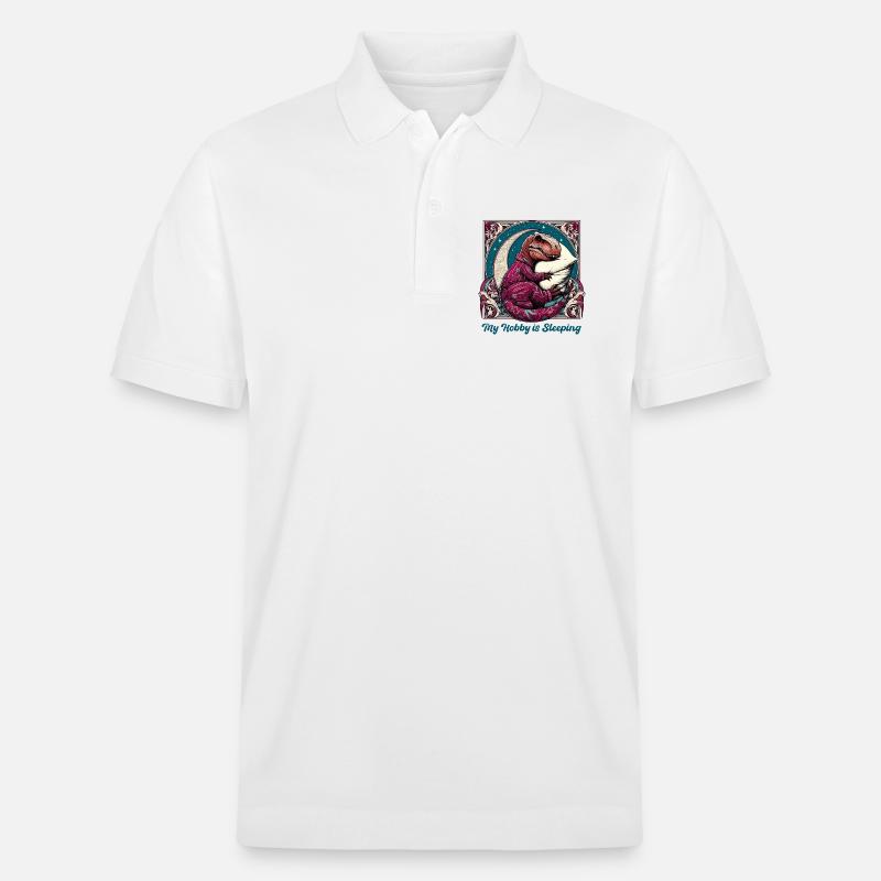 T-Rex Sleeping Hobby Cadeau - Polo PREPSTER bio Stanley/Stella Unisexe - blanc