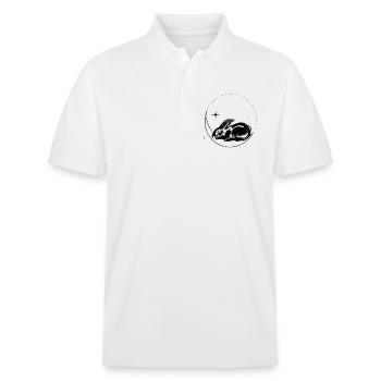 Lapin sur le croissant de lune – motif de lune enchanteur - Polo PREPSTER bio Stanley/Stella Unisexe - blanc - Devant - Roxy (174cm) & Andy (188cm)