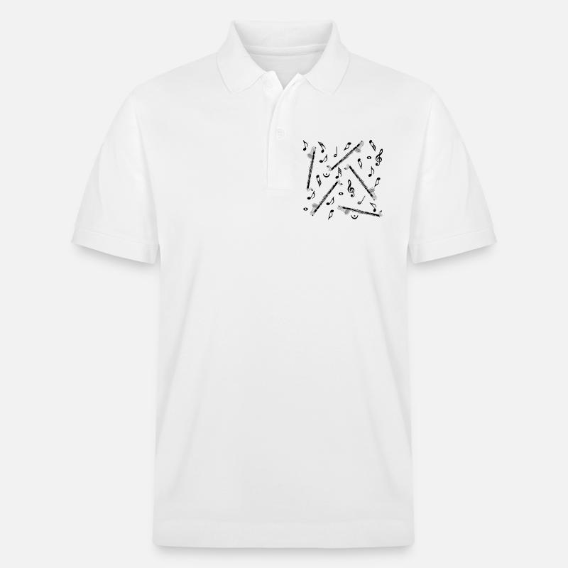 Notes de musique pour clarinette basse - Polo PREPSTER bio Stanley/Stella Unisexe - blanc