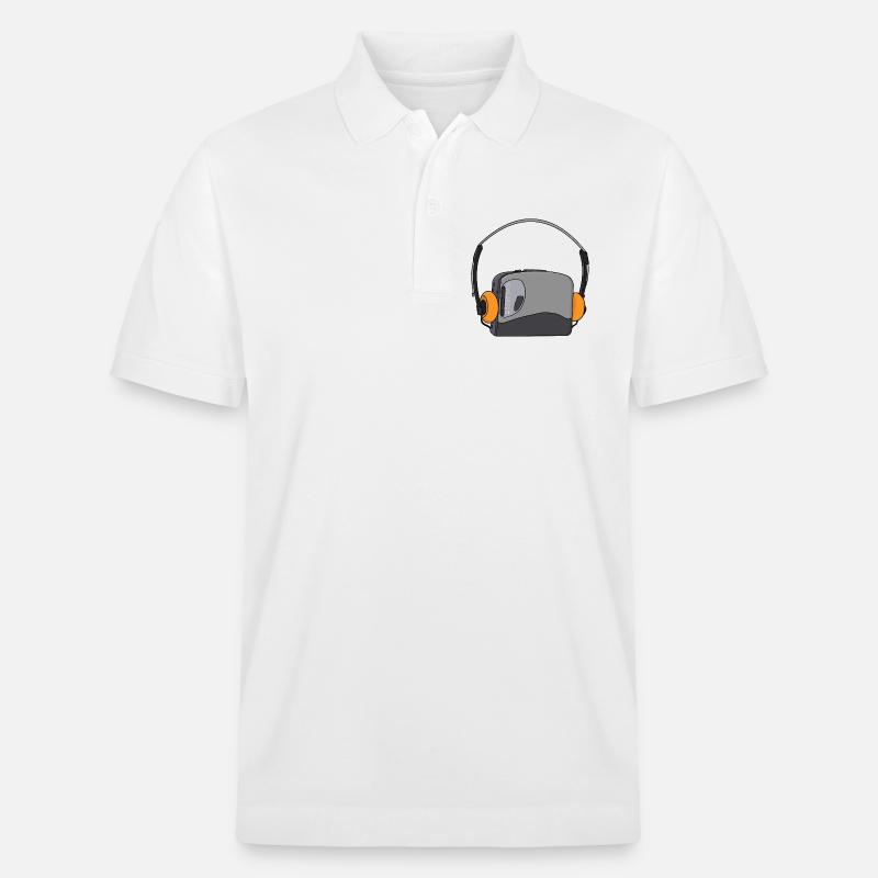 Cool Portable Cassette Audio Player - Stanley/Stella Unisex Organic Polo Shirt PREPSTER - white