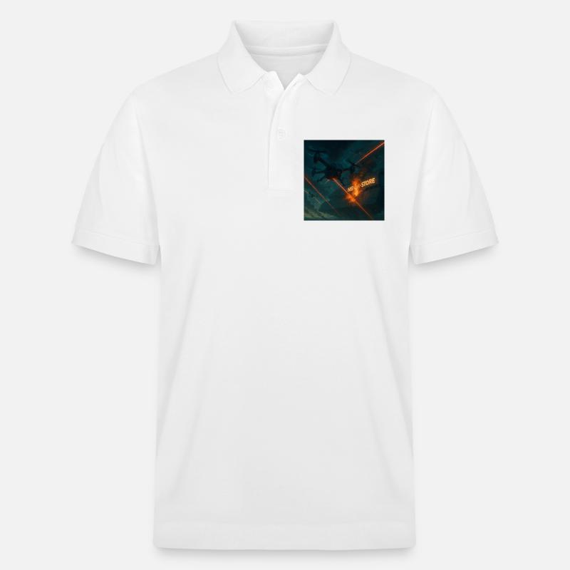 Futuristisches Angriffsbild eines Luftwaffenstützpunkts - Stanley/Stella Unisex Bio-Poloshirt PREPSTER - Weiß