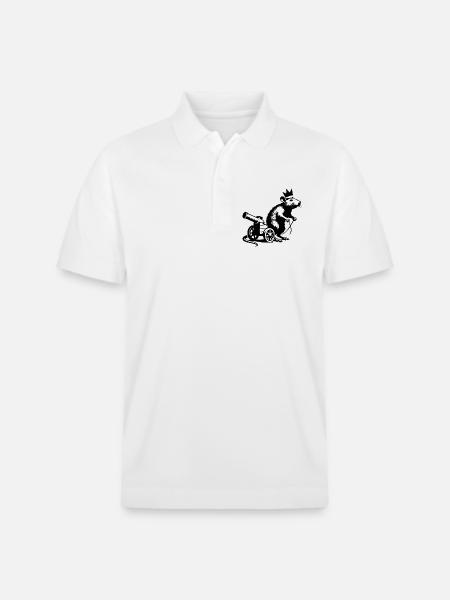 Kaiserratte auf Kanonenwagen | Königsratte - Stanley/Stella Unisex Bio-Poloshirt PREPSTER - Weiß
