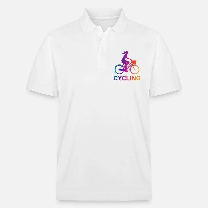 Rainbow Gradient Cyclist - Stanley/Stella Unisex Bio-Poloshirt PREPSTER - Weiß