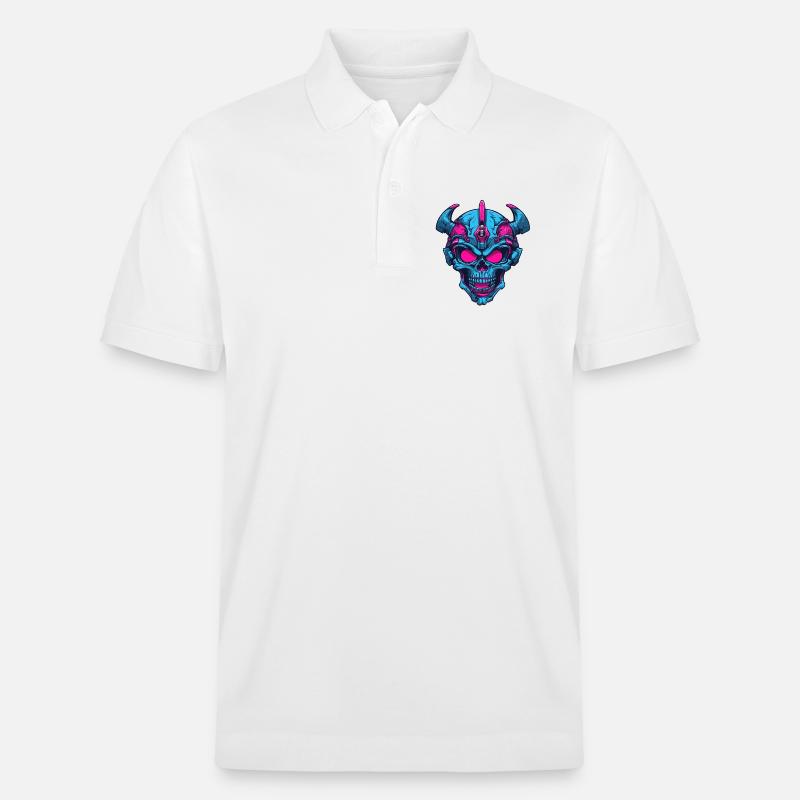 Neon Dämonenschädel - Stanley/Stella Unisex Bio-Poloshirt PREPSTER - Weiß
