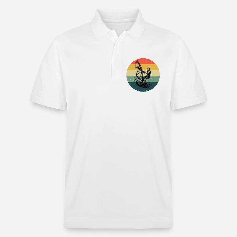 Modernes Windsurfing Artwork - Stanley/Stella Unisex Bio-Poloshirt PREPSTER - Weiß