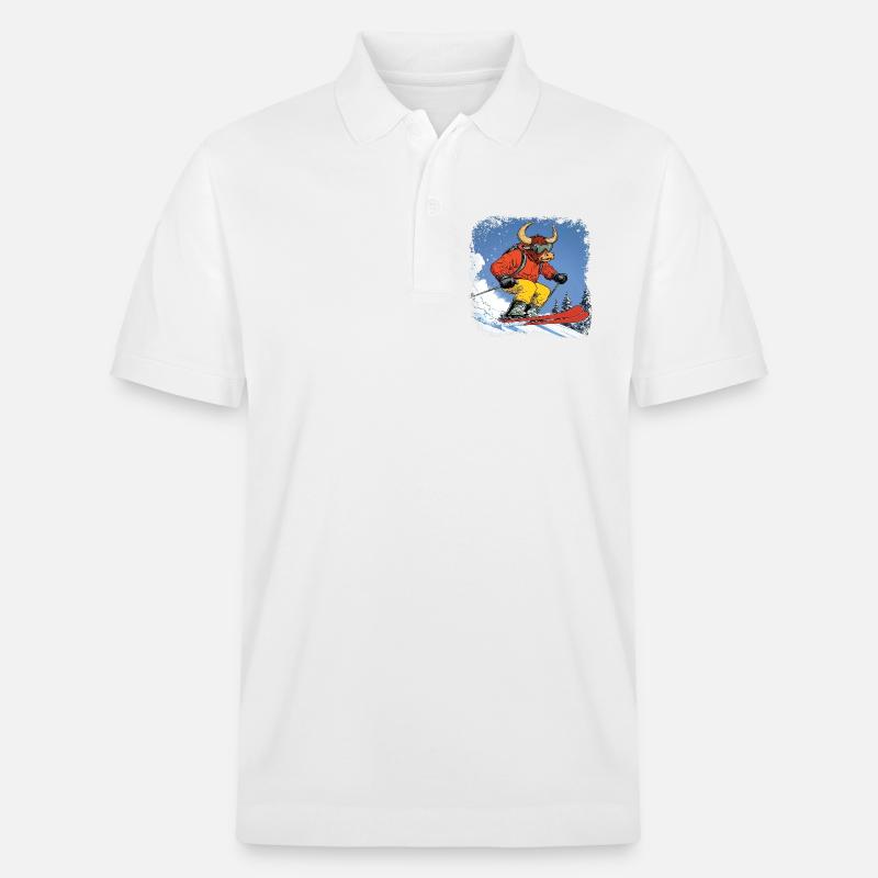 Ski Stier - Stanley/Stella Unisex Bio-Poloshirt PREPSTER - Weiß