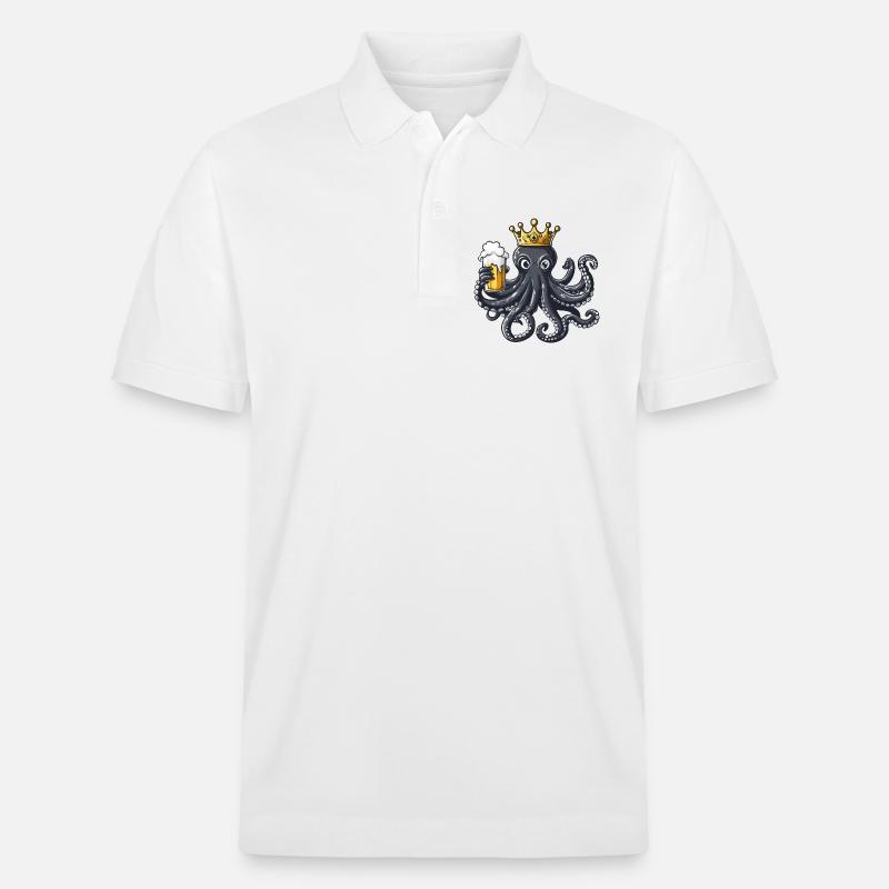 Oktopus Bier König - Stanley/Stella Unisex Bio-Poloshirt PREPSTER - Weiß