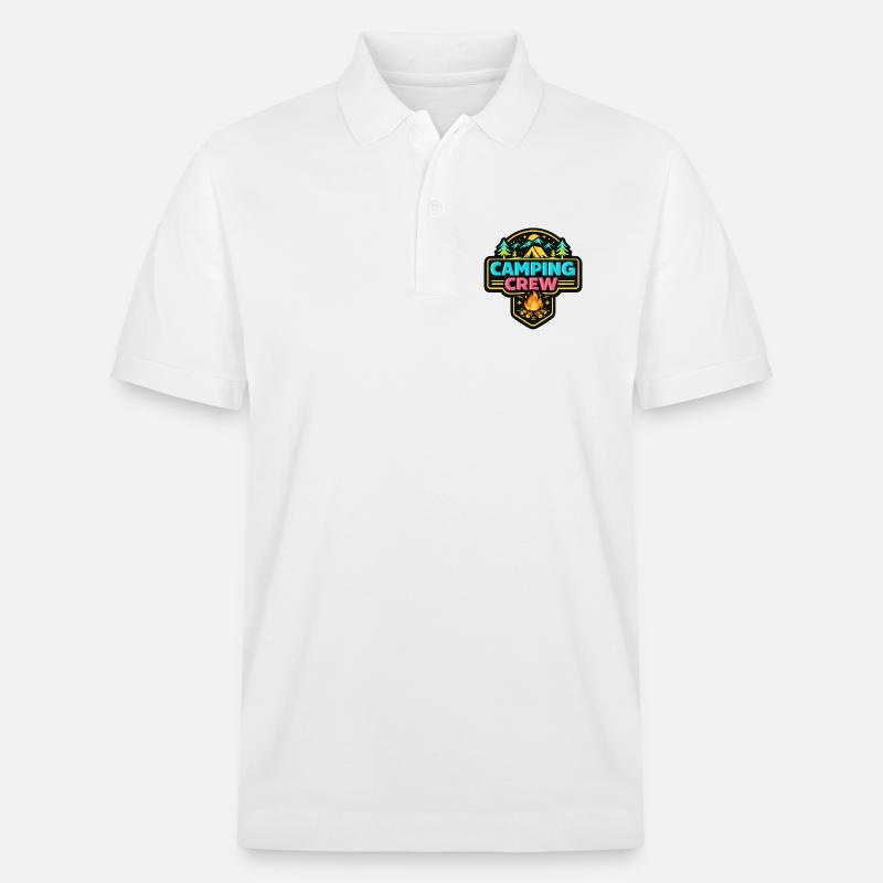Badge néon de l’équipe de camping - Polo PREPSTER bio Stanley/Stella Unisexe - blanc