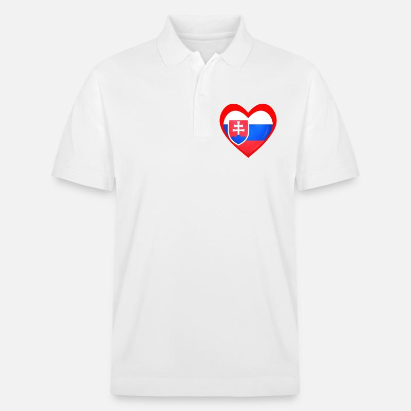 Červené Srdce Slovensko - Stanley/Stella Unisex Bio-Poloshirt PREPSTER - Weiß