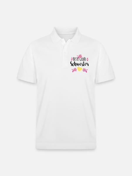 Beste Große Schwester - Stanley/Stella Unisex Bio-Poloshirt PREPSTER - Weiß