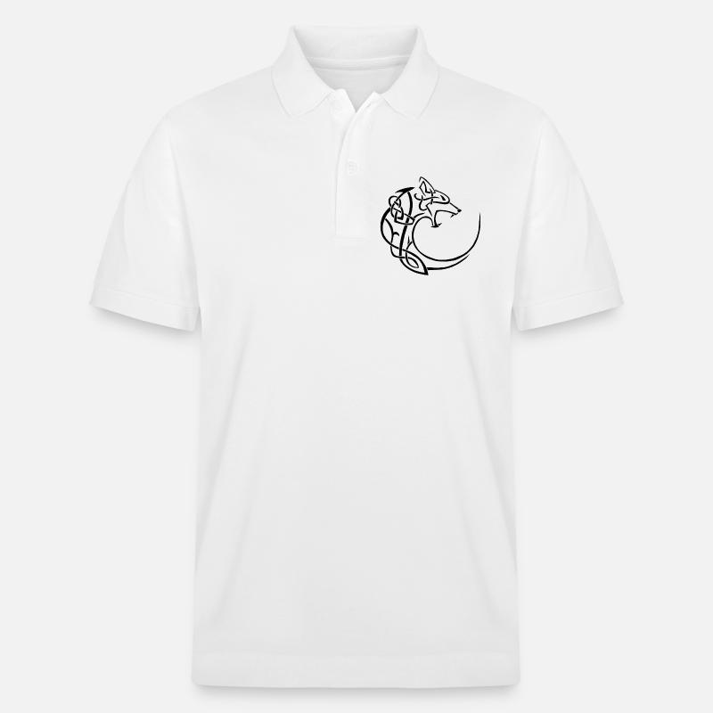 schwarzer Mondwolf - Stanley/Stella Unisex Bio-Poloshirt PREPSTER - Weiß