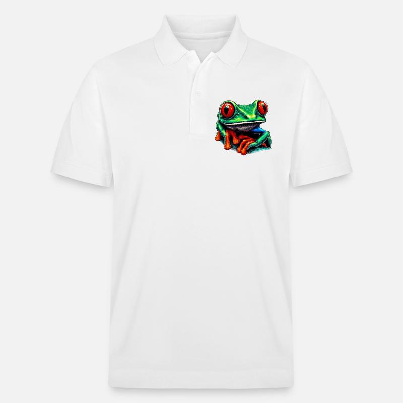 Rotäugiger Laubfrosch - Stanley/Stella Unisex Bio-Poloshirt PREPSTER - Weiß