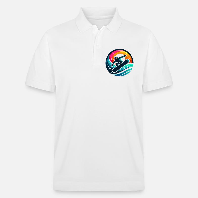 Vibrationen der Snowboard-Evolution - Stanley/Stella Unisex Bio-Poloshirt PREPSTER - Weiß