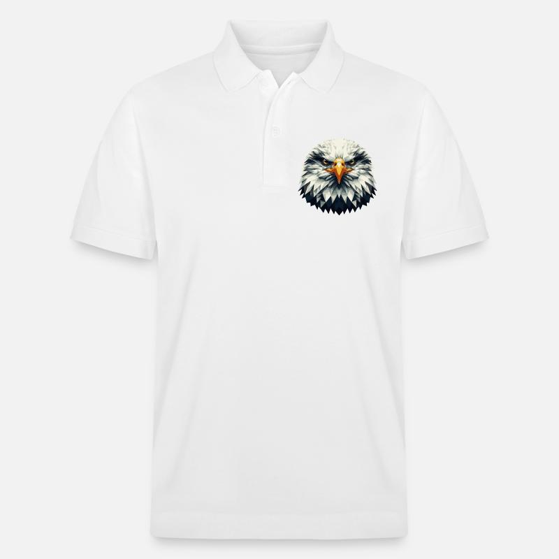 Tête d’aigle géométrique – Polygonale - Polo PREPSTER bio Stanley/Stella Unisexe - blanc