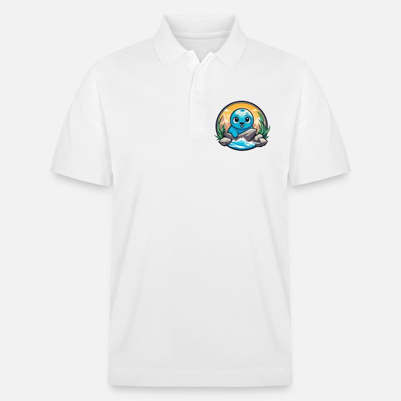 Petit phoque sur les rochers - Polo PREPSTER bio Stanley/Stella Unisexe - blanc